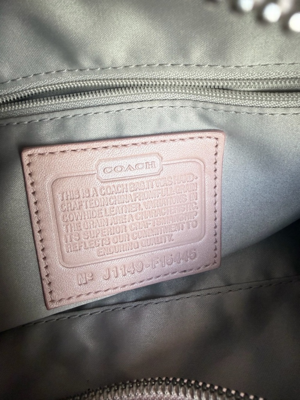 Coach Blush Pink Leather Satchel Shoulder Bag Silver Hardware - Picture 7 of 7